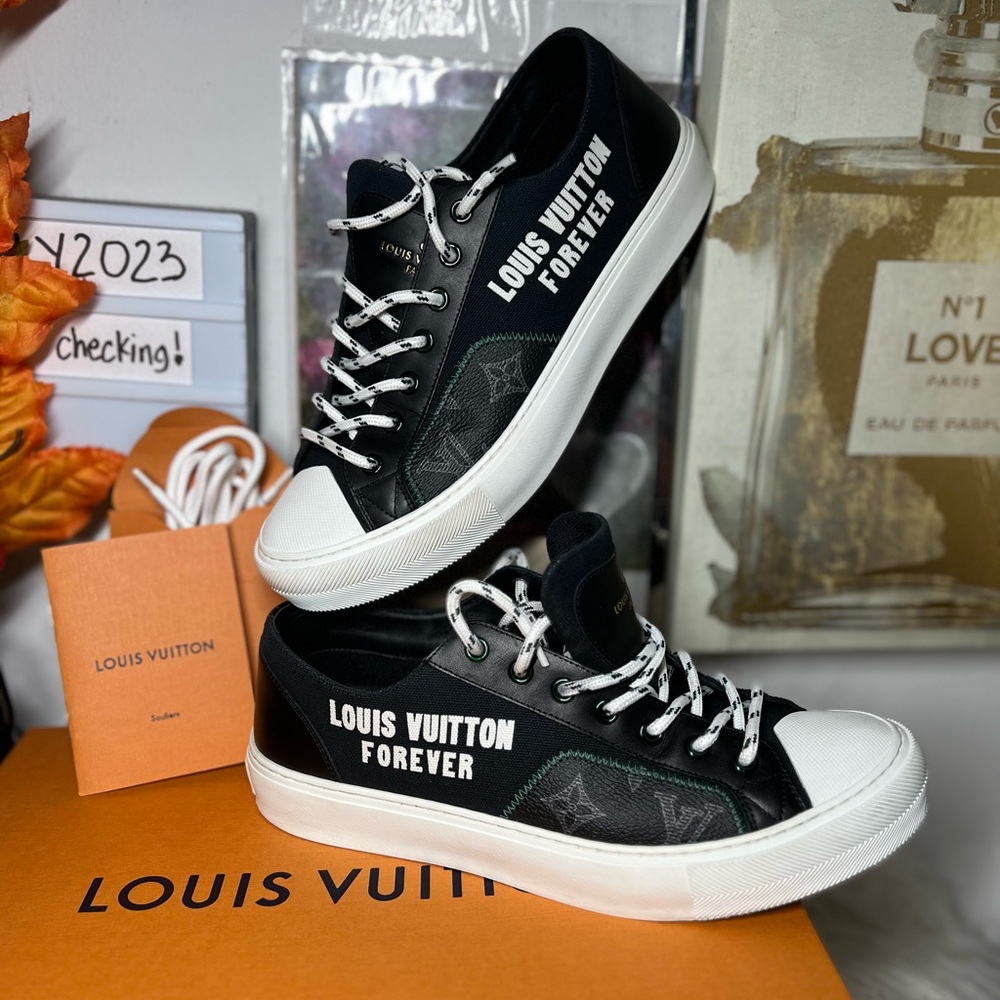 LOUIS VUITTON TATTOO SNEAKERS IN BLACK AND WHITE unisex sz 7.5 men & sz 9 women